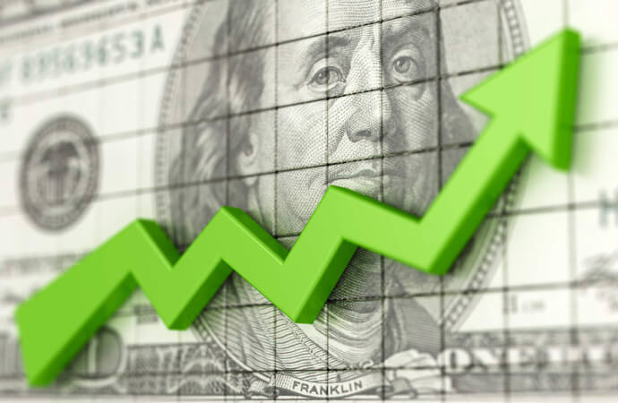 Stock graph with a Benjamin