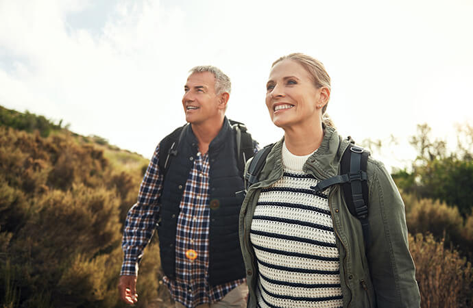 Man and woman on a hike
