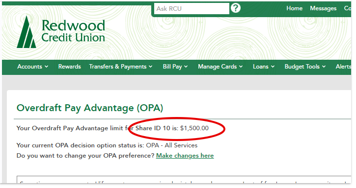 Overdraft Pay Advantage